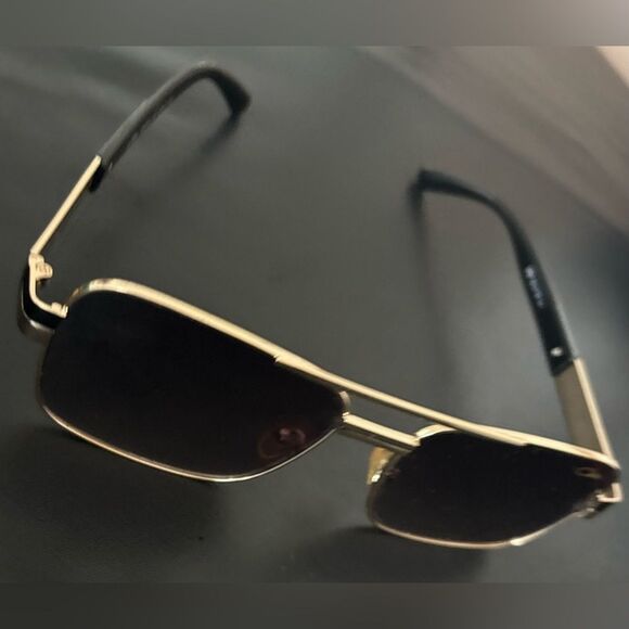 CAZAL SUNGLASSES 988 001 BLACK GOLD FRAMe glasses big logo LENS cutout accessory - Picture 1 of 11